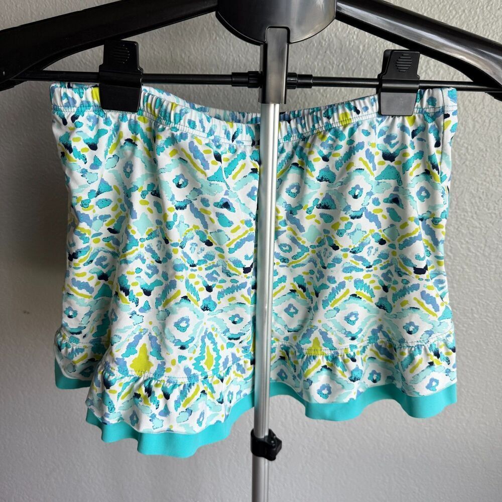 Title Nine Ruffle Swim Skirt Beach Resort Bright Lime Teal Aqua Women's Size M - Picture 2 of 4